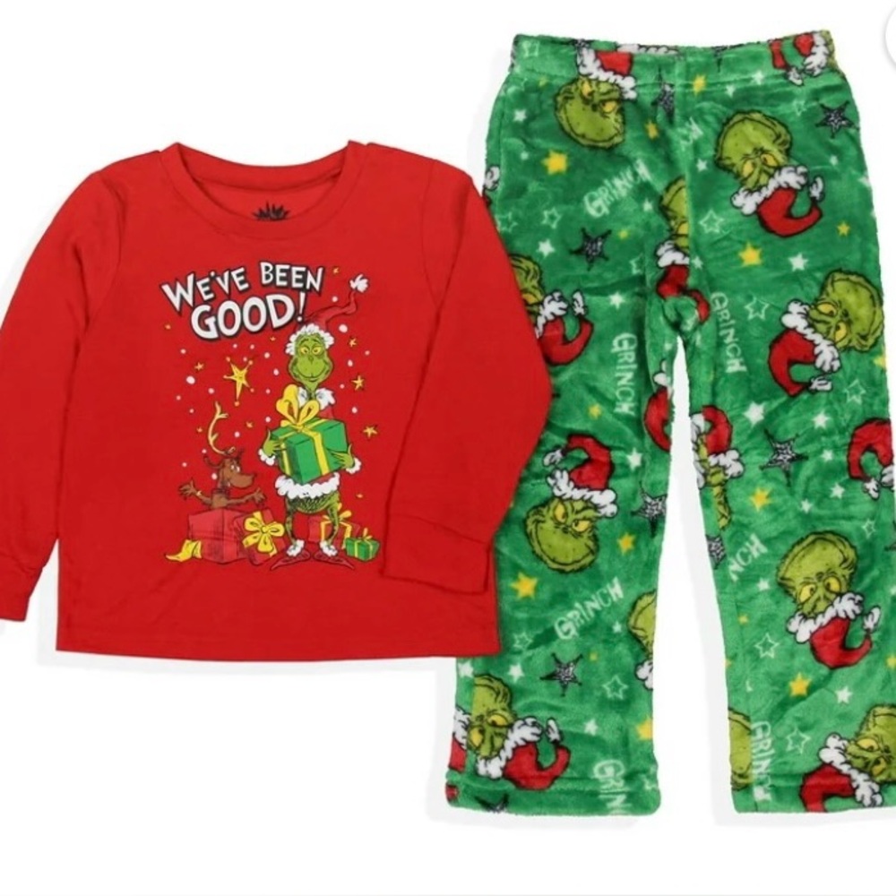 🎄4T THE GRINCH PAJAMA SET FOR BOY/GIRL. 2 PIECE FLEECE DR SUESS OUTFIT CHRISTMAS - Picture 4 of 12